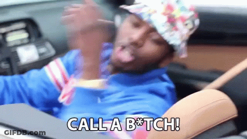 Man In Hat Sitting In Car Says Call A Bitch GIF