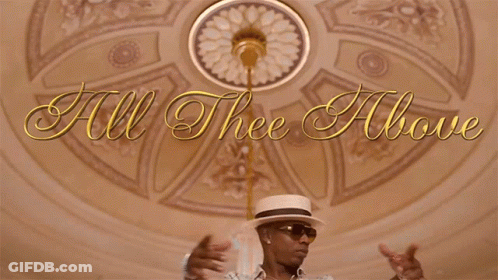Man In Hat Stands In Front Of Ceiling With All Thee Above GIF