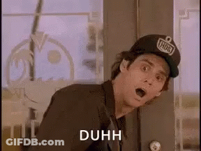 Man In Hat Surprised In Front Of Door GIF