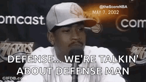 Man In Hat Talking Into Microphone About Defense Man GIF