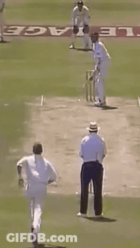 Man In Hat Watching Cricket Match GIF