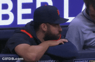 Man In Hat With Letter M In Dugout GIF