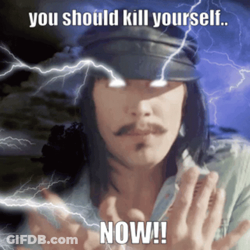 Man In Hat With Lightning Saying You Should Kill Yourself Now GIF