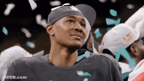 Man In Hat With NBA T-Shirt GIF