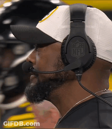 Man In Hat With NFL Headphones GIF