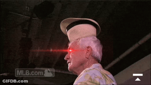Man In Hat With Red Eyes And MLB.com Logo GIF