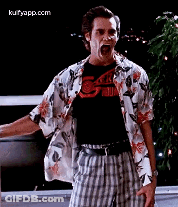 Man In Hawaiian Shirt And Plaid Pants Screaming GIF