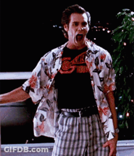 Man In Hawaiian Shirt And Plaid Shorts Screaming GIF
