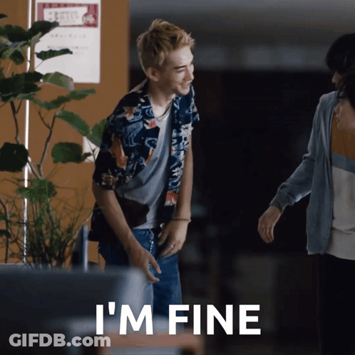 Man In Hawaiian Shirt Saying I'm Fine GIF