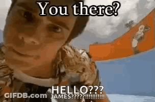 Man In Hawaiian Shirt Saying You There Hello James GIF