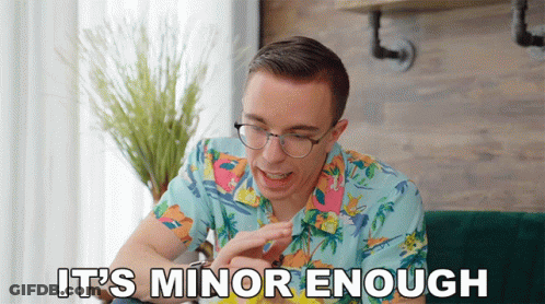Man In Hawaiian Shirt Says Minor Enough GIF