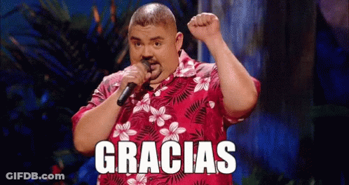 Man In Hawaiian Shirt Singing Into Microphone Gracias GIF