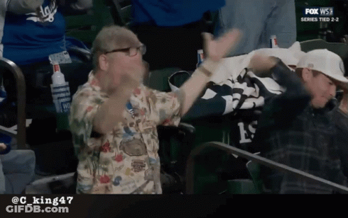 Man In Hawaiian Shirt Watching Baseball GIF