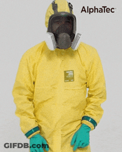 Man In Hazmat Suit Two Thumbs Up GIF
