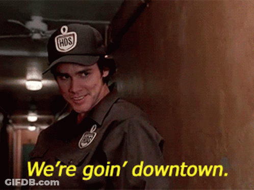 Man In HDS Hat Says We're Goin Downtown GIF