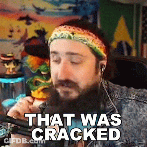 Man In Headband And Ear Buds Saying That Was Cracked GIF