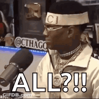 Man In Headband And Glasses Saying All GIF