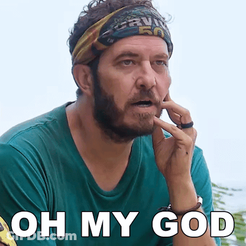 Man In Headband And Green Shirt Says Oh My God GIF