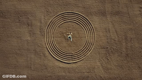 Man In Headband And Yellow Jacket In Desert GIF