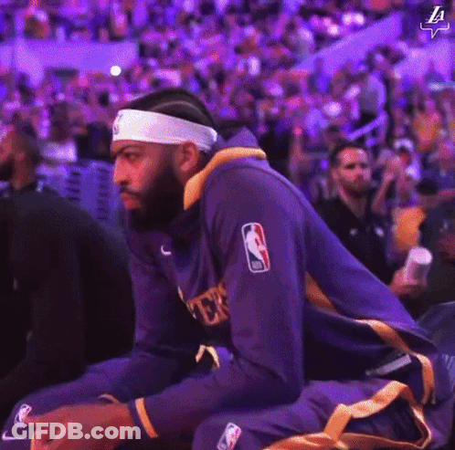 Man In Headband Watching Basketball Game GIF