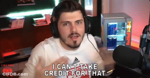 Man In Headphones And Adidas Shirt Says I Can't Take Credit For That GIF