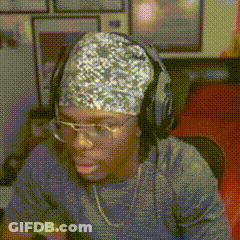 Man In Headphones And Bandana At Computer GIF