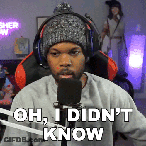 Man In Headphones And Beanie Saying Oh I Didn't Know GIF