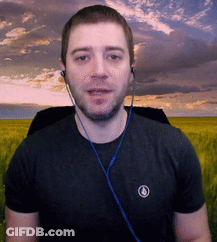 Man In Headphones And Black Shirt With Circle GIF