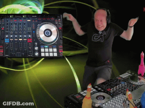 Man In Headphones And Black Shirt With Letter C GIF