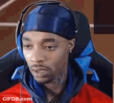 Man In Headphones And Blue Headband Gaming Chair GIF