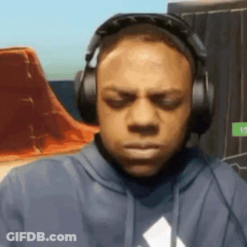 Man In Headphones And Blue Hoodie Making Face GIF