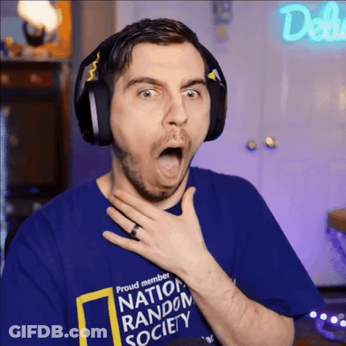 Man In Headphones And Blue Shirt Saying Proud Member Nation Random Society GIF