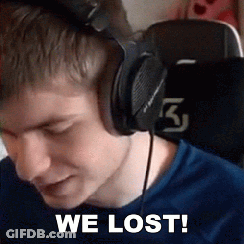 Man In Headphones And Blue Shirt Saying We Lost GIF