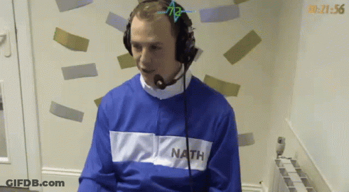 Man In Headphones And Blue Sweater With Nath GIF