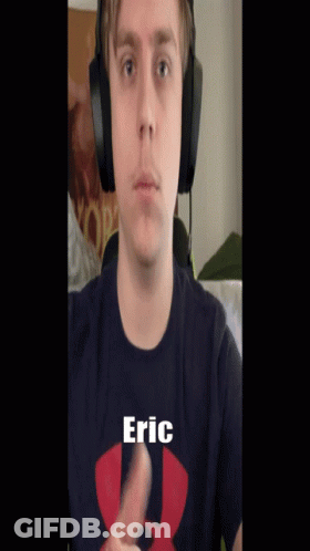 Man In Headphones And Eric Shirt GIF