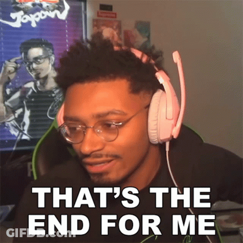 Man In Headphones And Glasses Says That's The End For Me GIF
