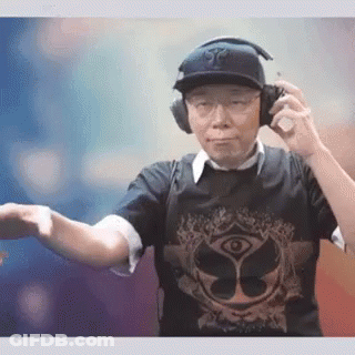 Man In Headphones And Hat Dancing In Club GIF