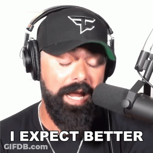 Man In Headphones And Hat Saying I Expect Better GIF
