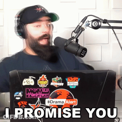 Man In Headphones And Hat Says I Promise You GIF