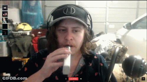 Man In Headphones And Hat With J GIF