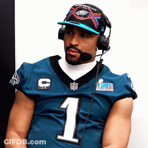 Man In Headphones And Hat With Number 1 GIF