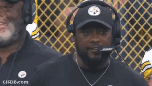 Man In Headphones And Hat With Steelers GIF