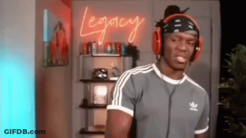 Man In Headphones And Headband Standing In Room GIF