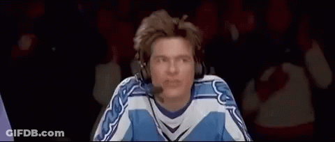 Man In Headphones And Hockey Jersey Saying Effin A Cotton GIF