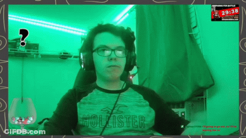 Man In Headphones And Hollister Shirt GIF