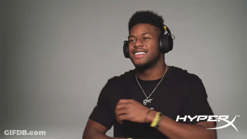 Man In Headphones And HyperX Shirt Dancing GIF