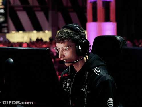 Man In Headphones And Lexus Sweatshirt Looking At Screen GIF