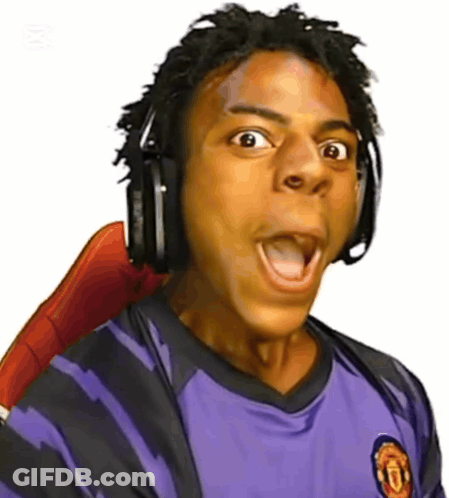 Man In Headphones And Manchester United Shirt Surprised GIF