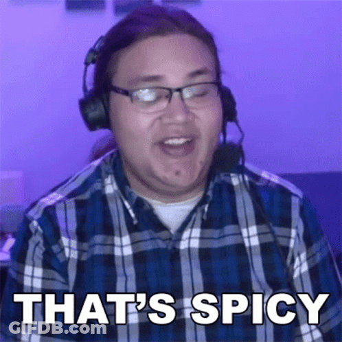 Man In Headphones And Plaid Shirt Saying That's Spicy GIF