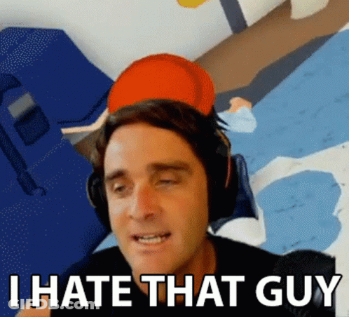 Man In Headphones And Red Hat Says I Hate That Guy GIF